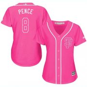 Wholesale Cheap Giants #8 Hunter Pence Pink Fashion Women's Stitched MLB Jersey