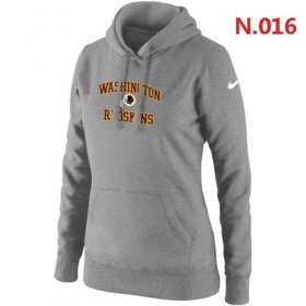 Wholesale Cheap Women\'s Nike Washington Redskins Heart & Soul Pullover Hoodie Light Grey