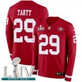 Wholesale Cheap Nike 49ers #29 Jaquiski Tartt Red Super Bowl LIV 2020 Team Color Men's Stitched NFL Limited Therma Long Sleeve Jersey