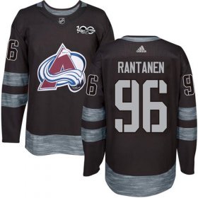 Wholesale Cheap Adidas Avalanche #96 Mikko Rantanen Black 1917-2017 100th Anniversary Stitched NHL Jersey