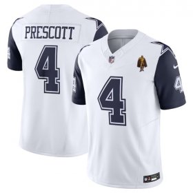 Wholesale Cheap Men\'s Dallas Cowboys #4 Dak Prescott Navy 2023 F.U.S.E. With Walter Payton Patch Alternate Vapor Limited Football Stitched Jersey