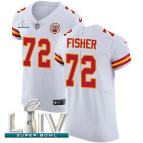 Wholesale Cheap Nike Chiefs #72 Eric Fisher White Super Bowl LIV 2020 Men\'s Stitched NFL New Elite Jersey