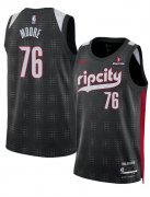 Cheap Men's Portland Trail Blazers #76 Taze Moore Black 2024-25 City Edition Edition Stitched Basketball Jersey