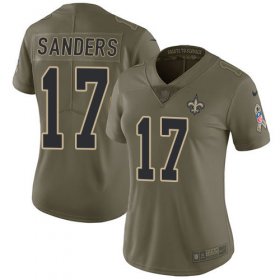 Wholesale Cheap Nike Saints #17 Emmanuel Sanders Olive Women\'s Stitched NFL Limited 2017 Salute To Service Jersey