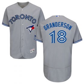 Wholesale Cheap Blue Jays #18 Curtis Granderson Grey Flexbase Authentic Collection Stitched MLB Jersey