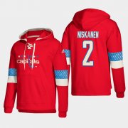 Wholesale Cheap Washington Capitals #2 Matt Niskanen Red adidas Lace-Up Pullover Hoodie