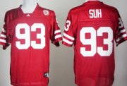 Wholesale Cheap Nebraska Cornhuskers #93 Ndamukong Suh Red Jersey