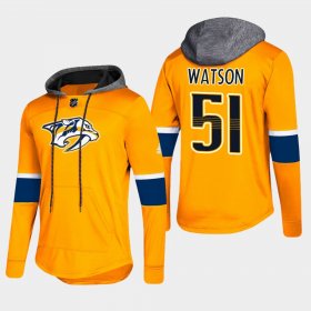 Wholesale Cheap Predators #51 Austin Watson Gold 2018 Pullover Platinum Hoodie