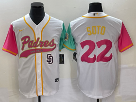 Wholesale Cheap Men\'s San Diego Padres #22 Juan Soto White NEW 2023 City Connect Cool Base Stitched Jersey1