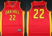 Wholesale Cheap Size 5XL Oak Hill Academy #22 Carmelo Anthony Red Swingman Jersey