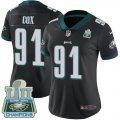 Wholesale Cheap Nike Eagles #91 Fletcher Cox Black Alternate Super Bowl LII Champions Women's Stitched NFL Vapor Untouchable Limited Jersey