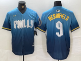 Cheap Men's Philadelphia Phillies #9 Whit Merrifield Blue 2024 City Connect Limited Stitched Jersey