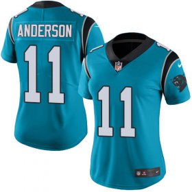 Wholesale Cheap Nike Panthers #11 Robby Anderson Blue Women\'s Stitched NFL Limited Rush Jersey