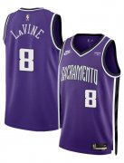 Cheap Men's Sacramento Kings #8 Zach LaVine Purple 2025 Classic Edition Stitched Basketball Jersey