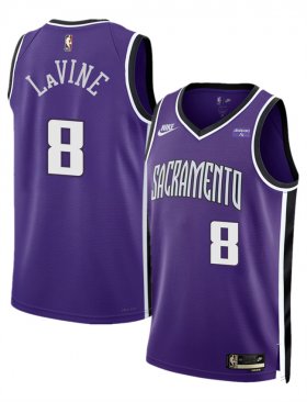 Cheap Men\'s Sacramento Kings #8 Zach LaVine Purple 2025 Classic Edition Stitched Basketball Jersey