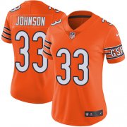 Wholesale Cheap Nike Bears #33 Jaylon Johnson Orange Women's Stitched NFL Limited Rush Jersey