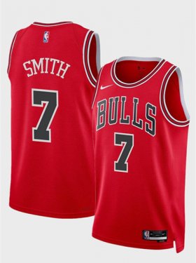 Men\'s Chicago Bulls #7 Jalen Smith Red 2024 Icon Edition Stitched Basketball Jersey