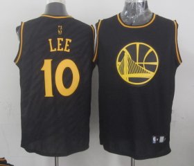 Wholesale Cheap Golden State Warriors #10 David Lee Revolution 30 Swingman 2014 Black With Gold Jersey