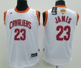 Wholesale Cheap Men\'s Cleveland Cavaliers #23 LeBron James White 2017 The NBA Finals Patch Jersey