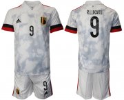 Wholesale Cheap Men 2021 European Cup Belgium away white 9 Soccer Jersey