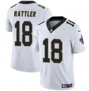 Cheap Men's New Orleans Saints #18 Spencer Rattler White Vapor Limited Football Stitched Jersey