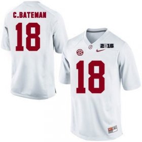 Wholesale Cheap Men\'s Alabama Crimson Tide #18 Cooper Bateman White 2016 BCS College Football Nike Limited Jersey