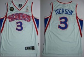 Wholesale Cheap Philadelphia 76ers #3 Allen Iverson White 10TH Swingman Jersey