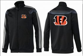 Wholesale Cheap NFL Cincinnati Bengals Team Logo Jacket Black_3