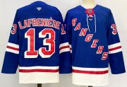 Cheap Men's New York Rangers #13 Alexis Lafreniere Royal 2024-25 Home With A Patch Stitched Hockey Jersey