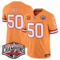 Cheap Men's Tampa Bay Buccaneers #50 Vita Vea Orange F.U.S.E. 2024 NFC South Champions With 3-Star C Patch Limited Stitched Jersey