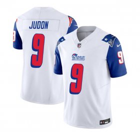 Wholesale Cheap Men\'s New England Patriots #9 Matthew Judon White Blue 2023 F.U.S.E. Vapor Limited Football Stitched Jersey