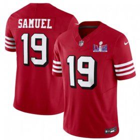 Cheap Men\'s San Francisco 49ers #19 Deebo Samuel New Red 2024 F.U.S.E. Super Bowl LVIII Patch Vapor Untouchable Limited Football Stitched Jersey