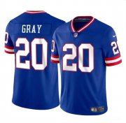 Cheap Men's New York Giants #20 Eric Gray Royal Throwback Vapor Untouchable Limited Football Stitched Jersey