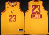 Wholesale Cheap Cleveland Cavaliers #23 LeBron James Revolution 30 Swingman 2014 Christmas Day Yellow Jersey