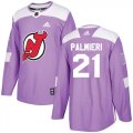 Wholesale Cheap Adidas Devils #21 Kyle Palmieri Purple Authentic Fights Cancer Stitched Youth NHL Jersey