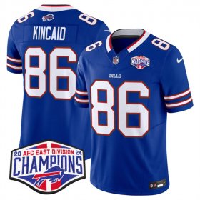 Cheap Men\'s Buffalo Bills #86 Dalton Kincaid Royal F.U.S.E. 2024 AFC East Division Champions Vapor Limited Stitched Football Jersey