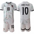 Cheap Men's Portugal Team #10 Joao Felix 2025 White Away Soccer Jersey Suit