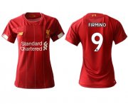 Wholesale Cheap Women's Liverpool #9 Firmino Red Home Soccer Club Jersey