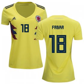 Wholesale Cheap Women\'s Colombia #18 Fabra Home Soccer Country Jersey