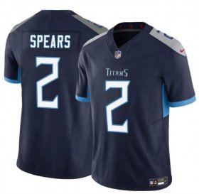 Cheap Men\'s Tennessee Titans #2 Tyjae Spears Navy 2024 F.U.S.E. Vapor Limited Stitched Football Jersey