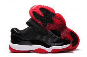 Wholesale Cheap Air Jordan 11 Low Shoes Bred Black/Red