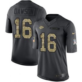 Wholesale Cheap Nike Chiefs #16 Len Dawson Black Men\'s Stitched NFL Limited 2016 Salute to Service Jersey