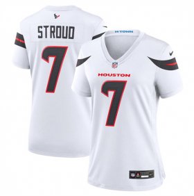 Cheap Women\'s Houston Texans #7 C.J. Stroud White 2024 Stitched Jersey