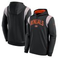 Wholesale Cheap Mens Cincinnati Bengals Black Sideline Stack Performance Pullover Hoodie