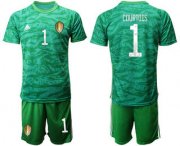 Wholesale Cheap Belgium 1 COURTOIS Green Goalkeeper UEFA Euro 2020 Soccer Jersey