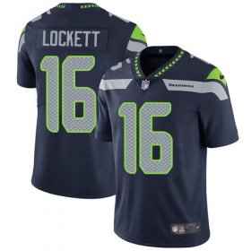 Wholesale Cheap Nike Seahawks #16 Tyler Lockett Steel Blue Team Color Men\'s Stitched NFL Vapor Untouchable Limited Jersey