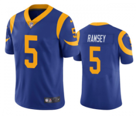 Wholesale Cheap Men\'s Los Angeles Rams #5 Jalen Ramsey Blue Vapor Untouchable Limited Stitched Jersey