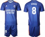 Wholesale Cheap Men 2021-2022 Club Real Madrid away blue 8 Adidas Soccer Jersey