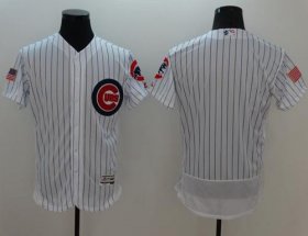 Wholesale Cheap Cubs Blank White Fashion Stars & Stripes Flexbase Authentic Stitched MLB Jersey