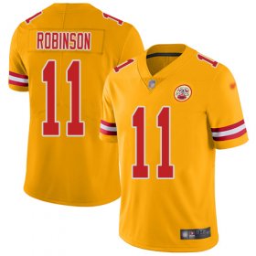 Wholesale Cheap Nike Chiefs #11 Demarcus Robinson Gold Men\'s Stitched NFL Limited Inverted Legend Jersey